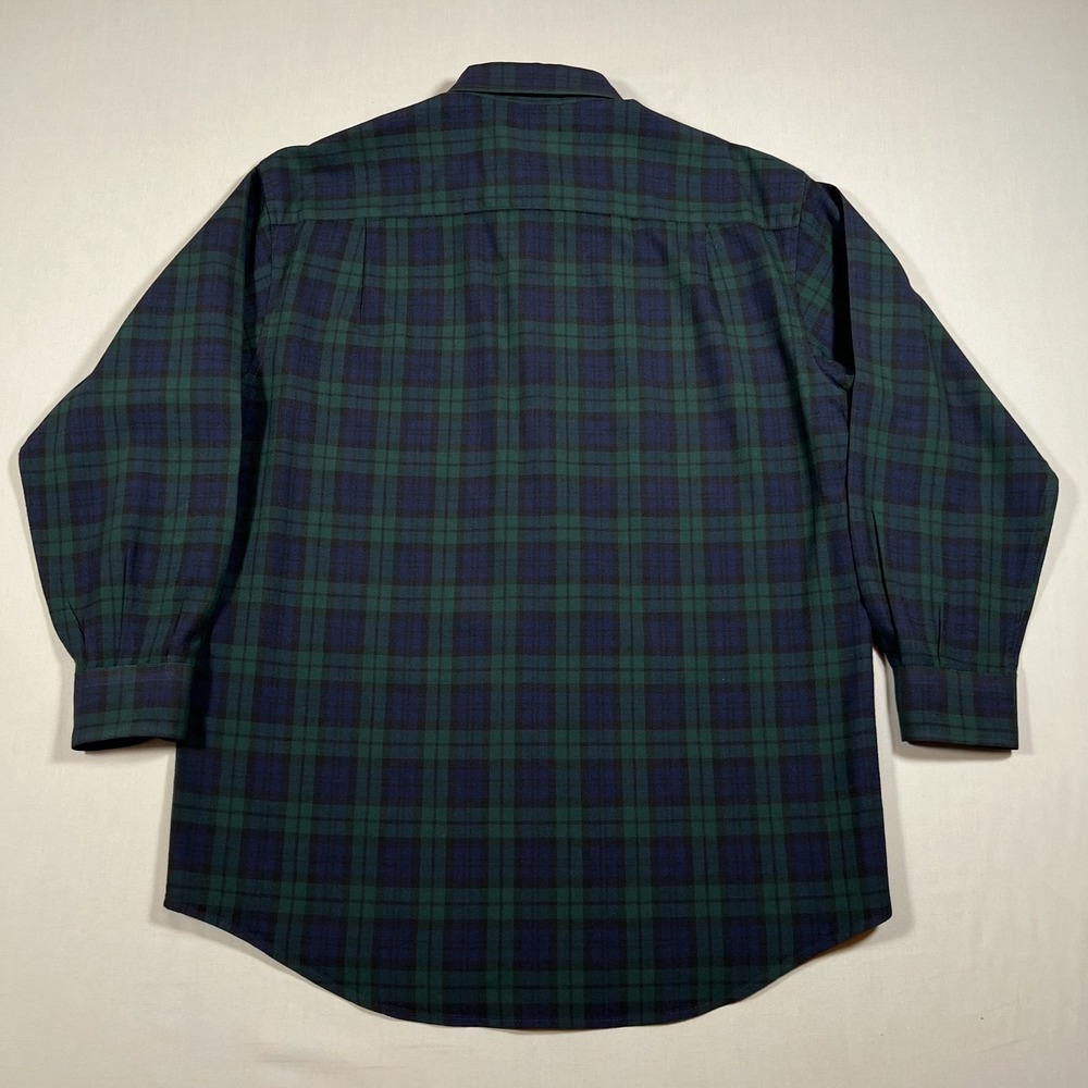 Pendleton Men's M Medium Black Watch Tartan Plaid Button Down Wool Shirt - Picture 2 of 13